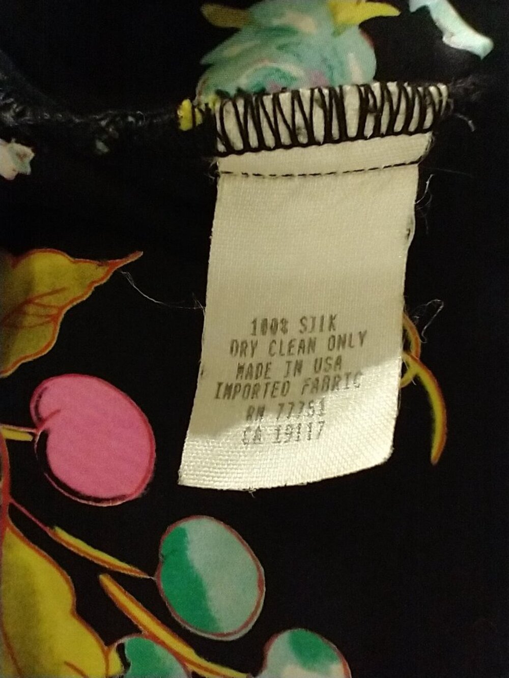 VTG 90s Betsey Johnson Black Silk Cherry Strawberry Floral Fruit Slip Midi Dress - Picture 12 of 16
